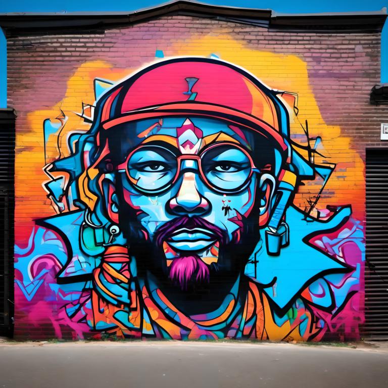 Street Art,Street Art, People, man, 1boy, facial hair, solo, male focus, glasses, beard, gloves