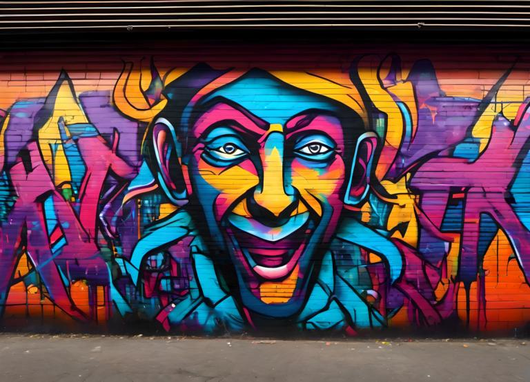 Street Art,Street Art, People, man, solo, 1boy, colorful, looking at viewer, male focus, smile