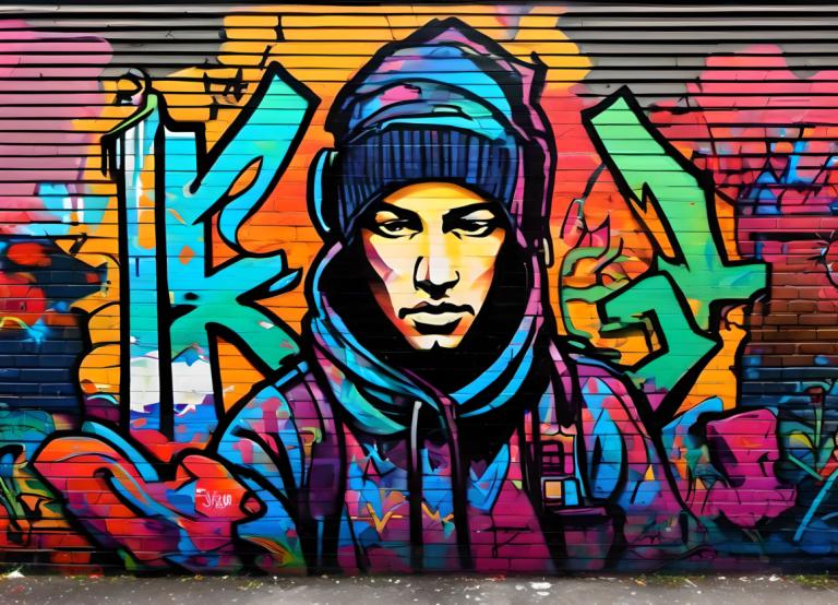 Art de rue,Art de rue, Personnes, homme, coloré, 1garçon, solo, bonnet, chapeau, foyer masculin, graffiti