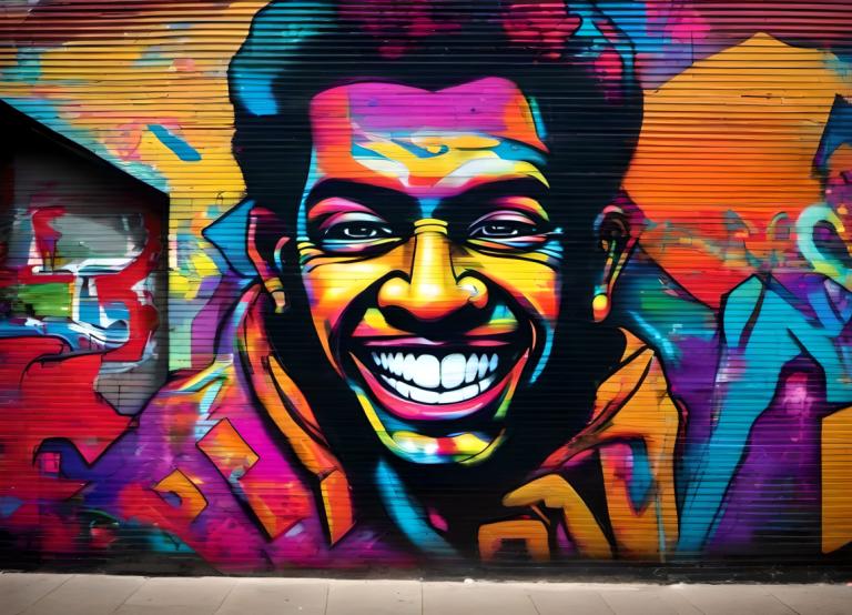 Street Art,Street Art, People, man, male focus, 1boy, smile, solo, grin, earrings, jewelry, clown, teeth