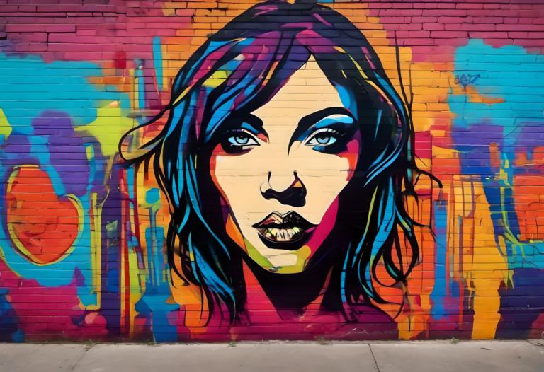 Street Art,Street Art, People, woman, solo, looking at viewer, blue eyes, 1girl, blue hair, makeup