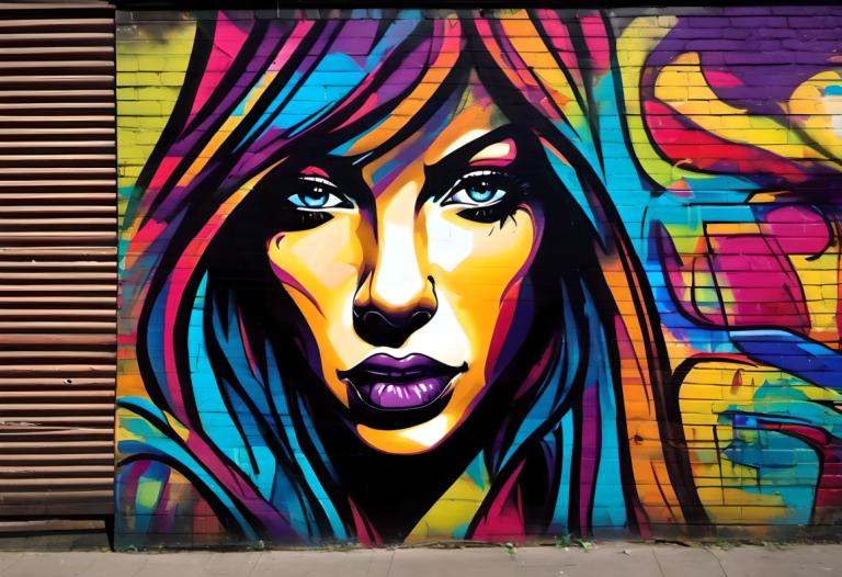 Street Art,Street Art, People, woman, solo, 1girl, traditional media, purple lips, lipstick, makeup