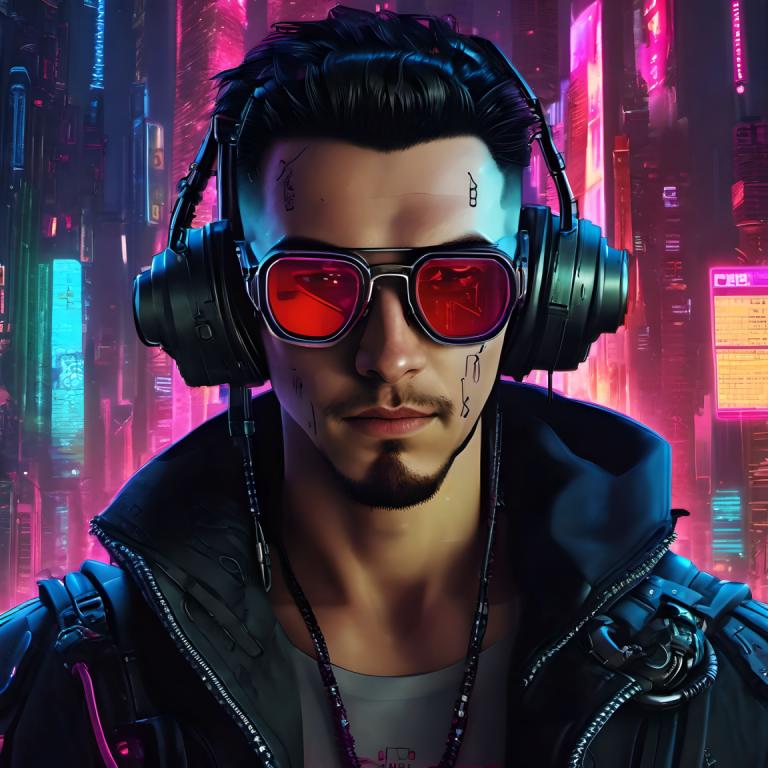 Cyberpunk,Cyberpunk, människor, man, 1 pojke, manligt fokus, ansiktshår, solo, jacka, cyberpunk, svart hår