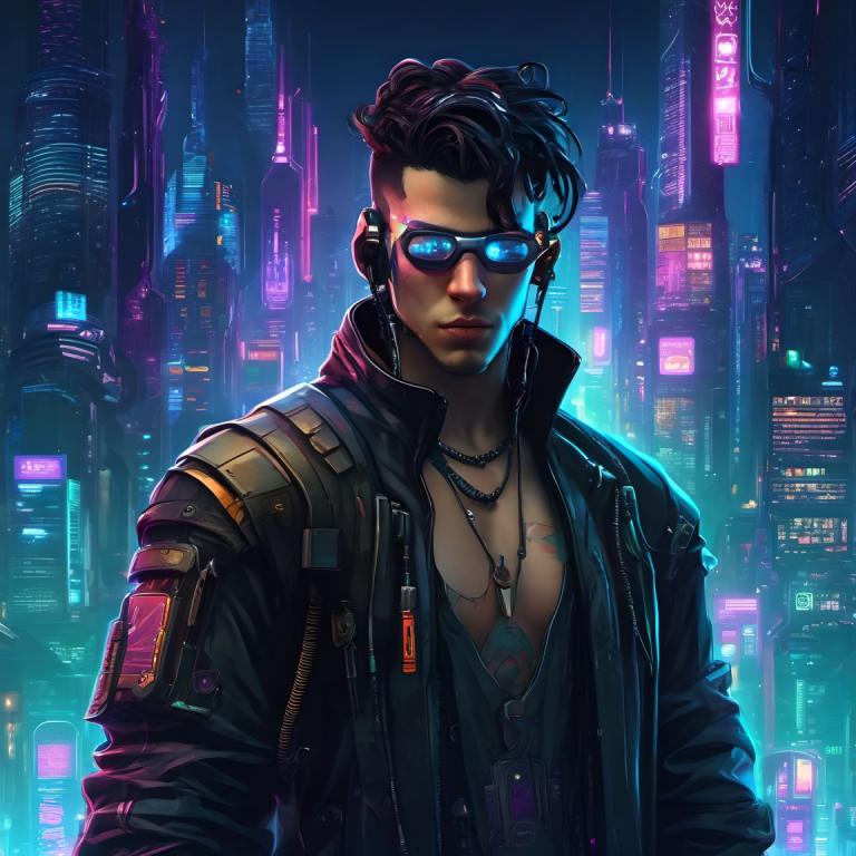 Cyberpunk,Cyberpunk, Ανθρωποι, άνδρας, 1 αγόρι, αρσενική εστίαση, σακάκι, μονοφωνία, κολιέ, κοσμήματα, Νύχτα