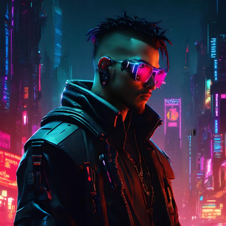 Cyberpunk,Cyberpunk, Persone, Uomo, 1 ragazzo, assolo, focus maschile, cyberpunk, giacca, gioielleria