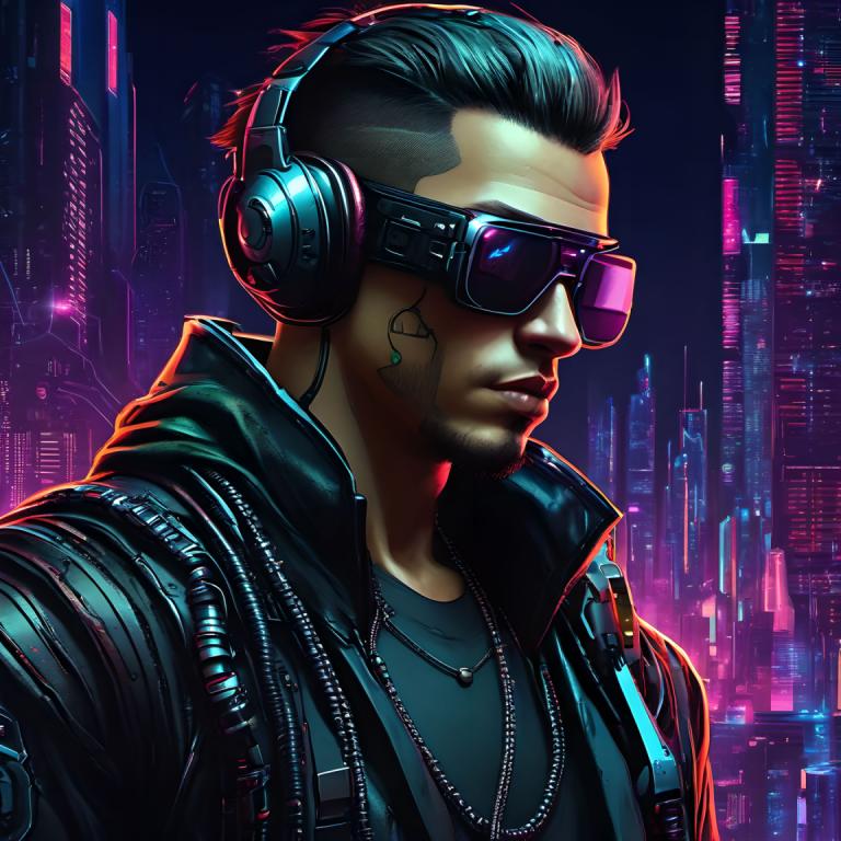 Cyberpunk,Cyberpunk, People, man, 1boy, male focus, solo, jacket, leather jacket, leather, necklace