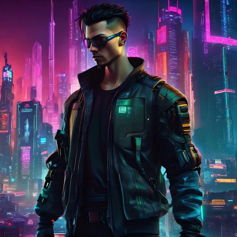 Cyberpunk,Cyberpunk, Ανθρωποι, άνδρας, 1 αγόρι, σακάκι, αρσενική εστίαση, μονοφωνία, κυβερνοπάνκ