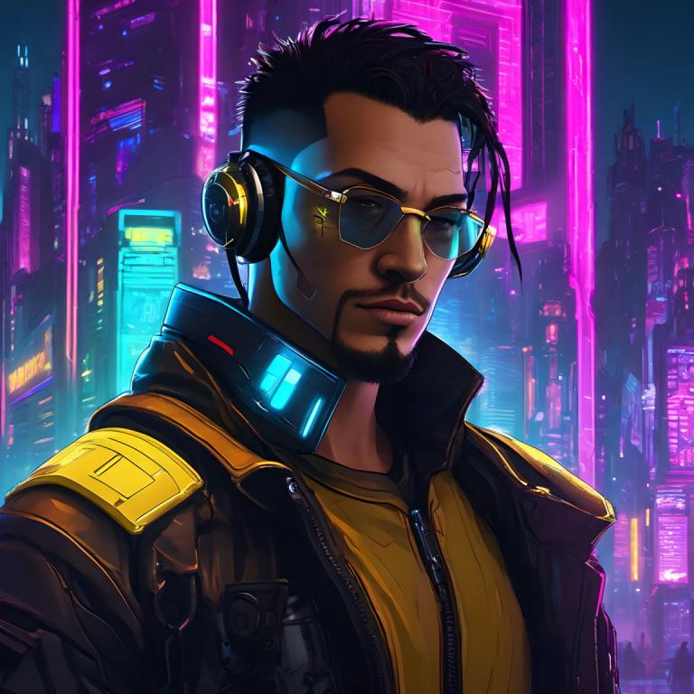 Cyberpunk,Cyberpunk, Rakyat, pria, 1 anak laki-laki, fokus pria, rambut wajah, solo, jaket, cyberpunk