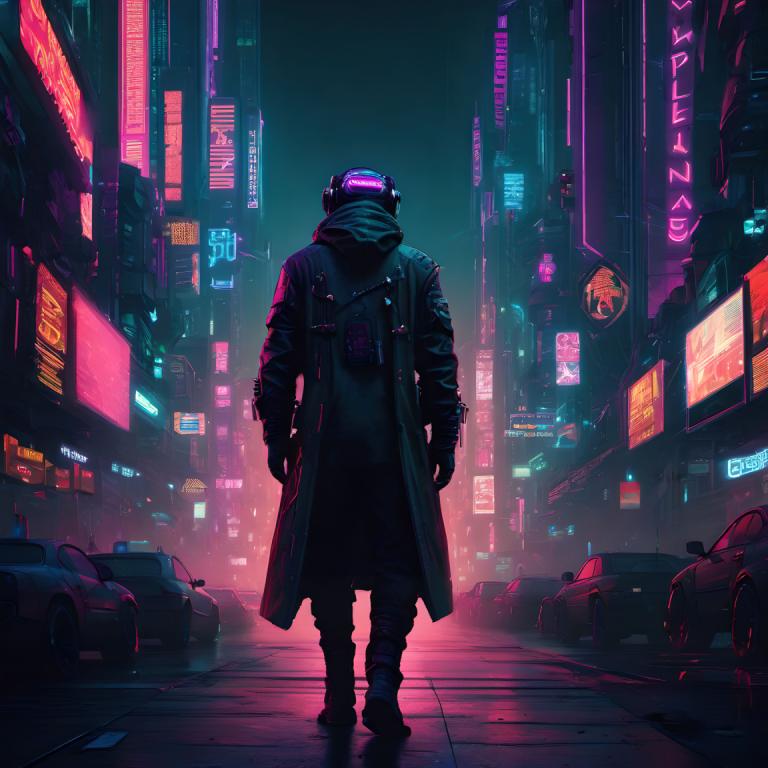 Cyberpunk,Cyberpunk, Ανθρωποι, άνδρας, φώτα νέον, μηχανοκίνητο όχημα, όχημα εδάφους, αυτοκίνητο, Νύχτα