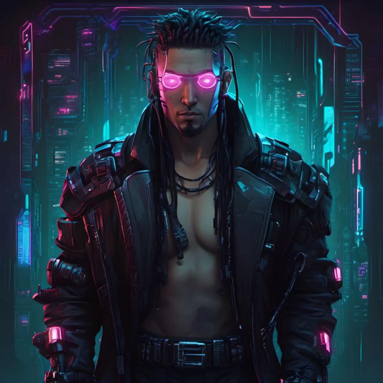 Cyberpunk,Cyberpunk, People, man, 1boy, male focus, cyberpunk, jacket, solo, glowing, open clothes