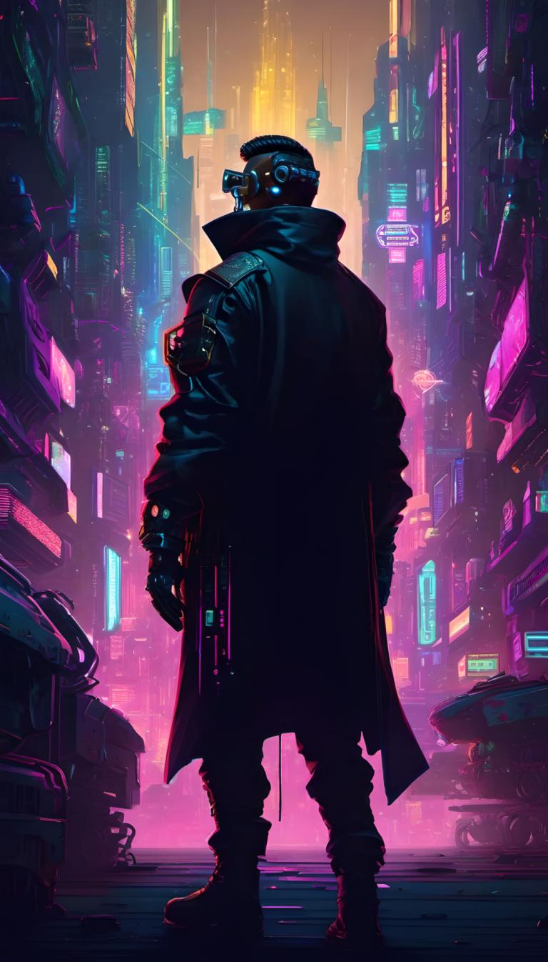 Cyberpunk,Cyberpunk, Ανθρωποι, άνδρας, κυβερνοπάνκ, 1 αγόρι, αρσενική εστίαση, μονοφωνία, φώτα νέον