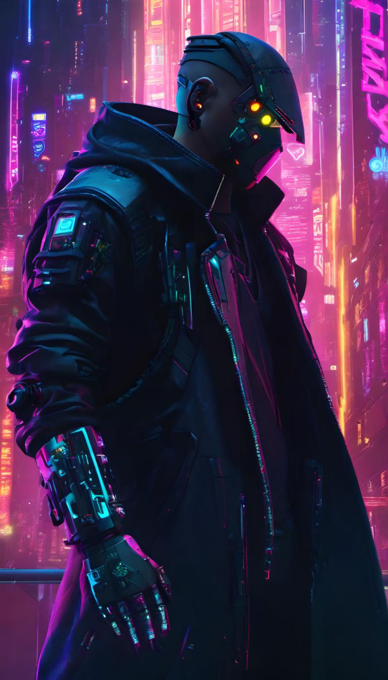 Cyberpunk,Cyberpunk, People, man, cyberpunk, 1boy, neon lights, solo, male focus, glowing, science fiction