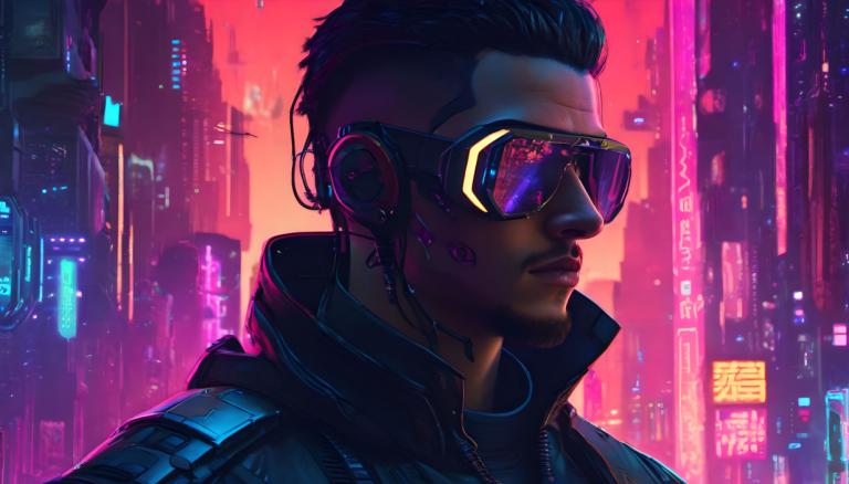 Cyberpunk,Cyberpunk, Persone, Uomo, 1 ragazzo, cyberpunk, focus maschile, luci al neon, giacca, assolo