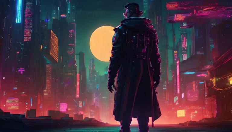 Cyberpunk,Cyberpunk, People, man, cyberpunk, 1boy, neon lights, science fiction, male focus, city, solo