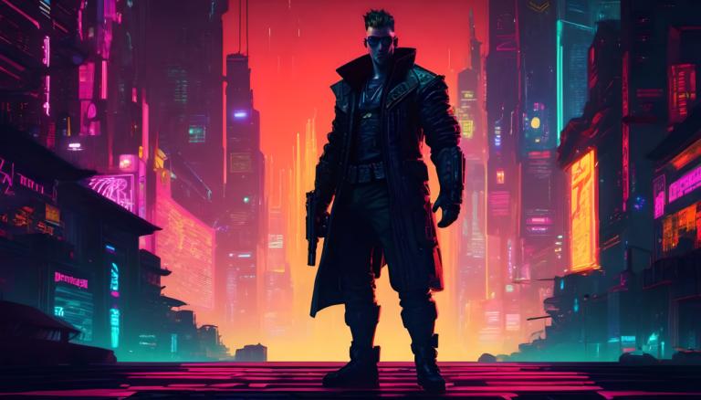 Cyberpunk,Cyberpunk, People, man, cyberpunk, 1boy, male focus, weapon, gun, science fiction, neon lights