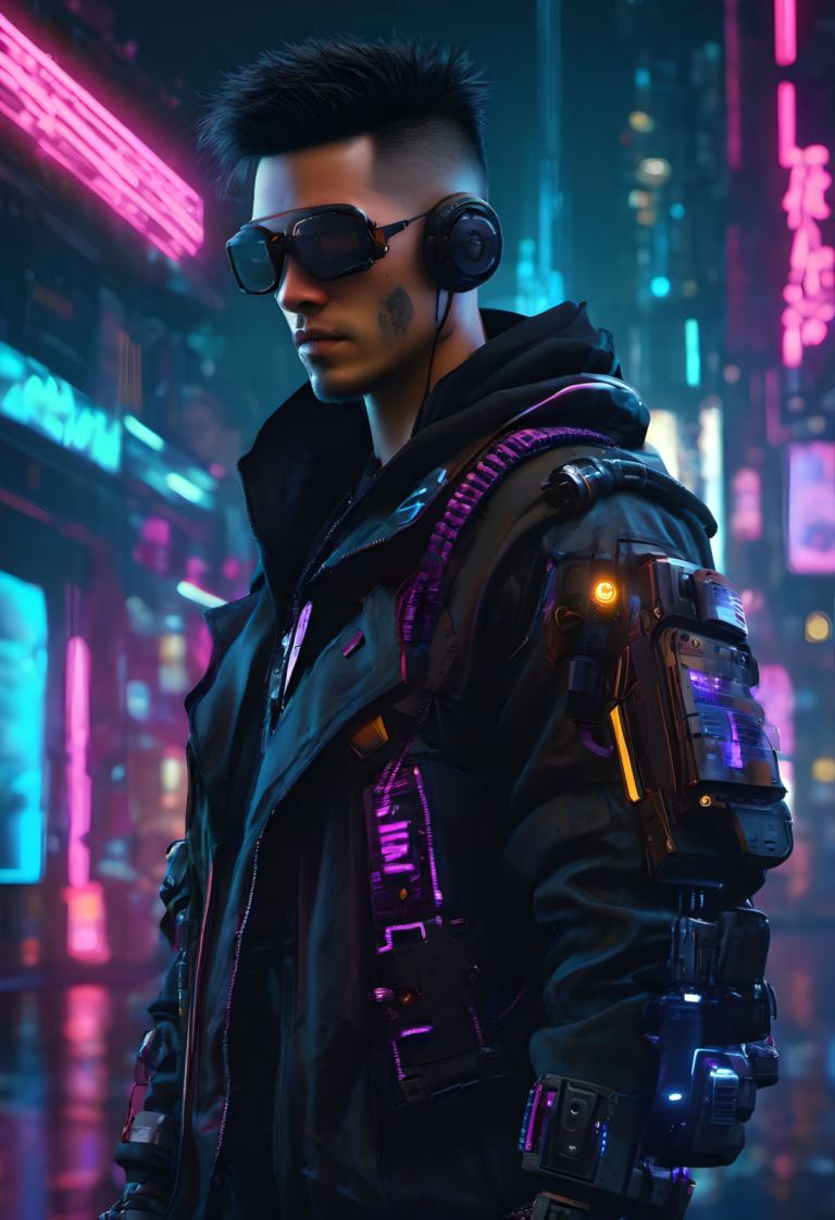 Cyberpunk,Cyberpunk, Ανθρωποι, άνδρας, 1 αγόρι, αρσενική εστίαση, σακάκι, μονοφωνία, κυβερνοπάνκ