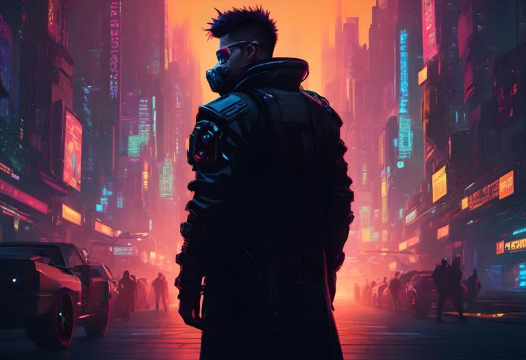 Cyberpunk,Cyberpunk, Ανθρωποι, άνδρας, κυβερνοπάνκ, όχημα εδάφους, μηχανοκίνητο όχημα, πόλη, αυτοκίνητο