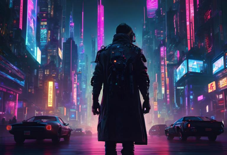 Cyberpunk,Cyberpunk, Ανθρωποι, άνδρας, κυβερνοπάνκ, 1 αγόρι, αυτοκίνητο, μηχανοκίνητο όχημα, όχημα εδάφους