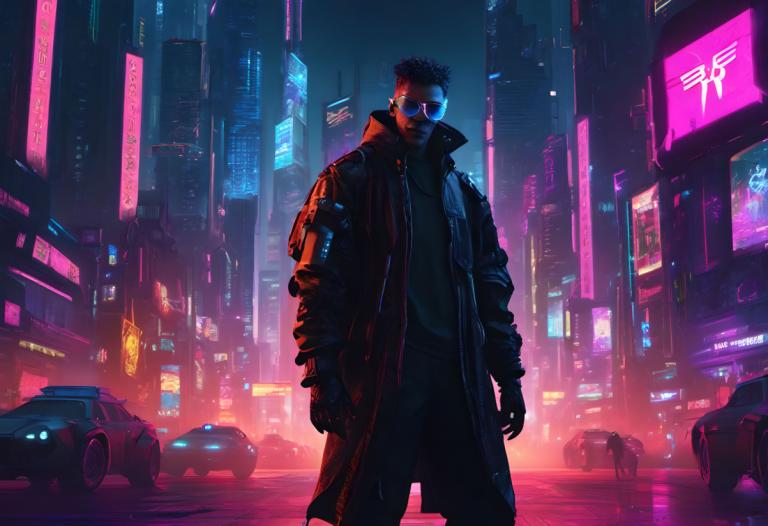 Cyberpunk,Cyberpunk, människor, man, cyberpunk, motorfordon, 1 pojke, natt, bil, manligt fokus, stad