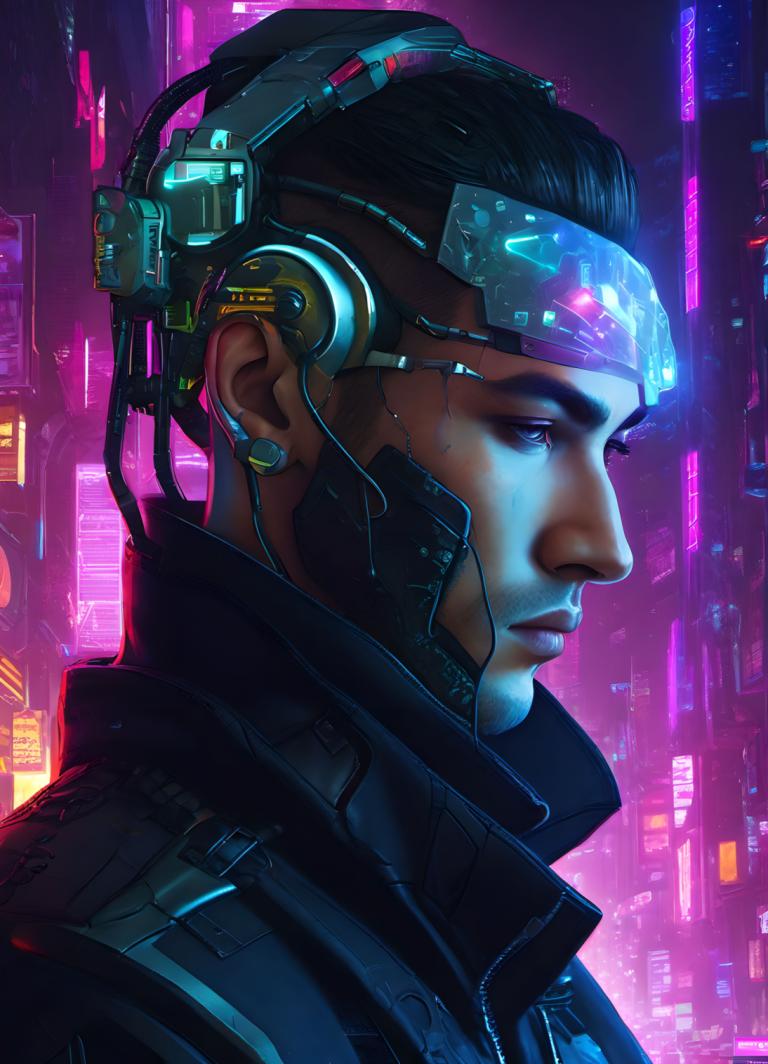 Cyberpunk,Cyberpunk, Lidé, muž, kyberpunk, 1 kluk, mužské zaměření, sólo, kyborg, realistický, sci-fi