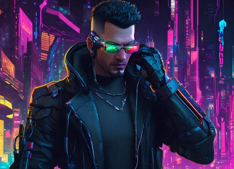 Cyberpunk,Cyberpunk, Ανθρωποι, άνδρας, 1 αγόρι, αρσενική εστίαση, μονοφωνία, σακάκι, κυβερνοπάνκ, γάντια