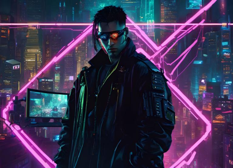 Cyberpunk,Cyberpunk, Ljudje, moški, cyberpunk, 1 fant, moški fokus, znanstvena fantastika, solo, Črni lasje