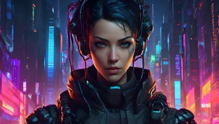 Cyberpunk,Cyberpunk, Oameni, femeie, 1 fata, cyberpunk, solo, privind privitorul, realist, par scurt