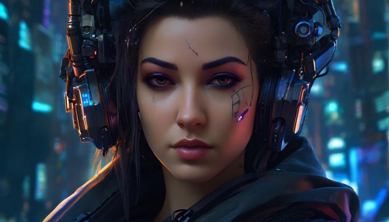 Cyberpunk,Cyberpunk, Oameni, femeie, 1 fata, solo, cyberpunk, privind privitorul, realist, brunet