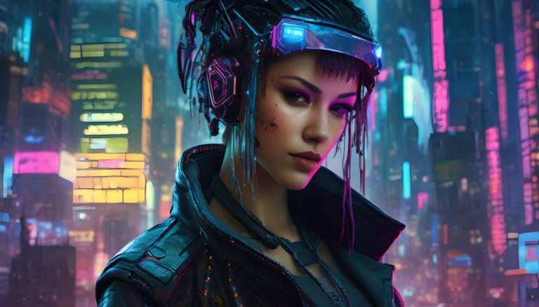 Cyberpunk,Cyberpunk, Oameni, femeie, 1 fata, cyberpunk, solo, sacou, cravată, realist, lumini de neon, nas