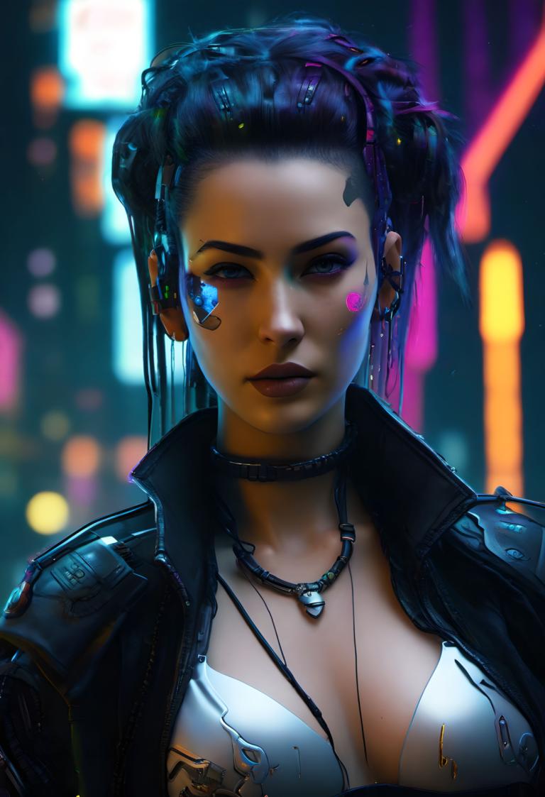 Cyberpunk,Cyberpunk, Ανθρωποι, γυναίκα, 1 κορίτσι, μονοφωνία, στήθη, κυβερνοπάνκ, κοσμήματα, σακάκι