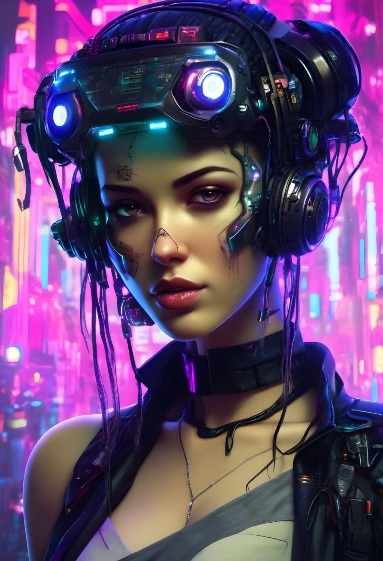 Cyberpunk,Cyberpunk, Persone, donna, 1 ragazza, assolo, cyberpunk, realistico, girocollo, labbra, collana