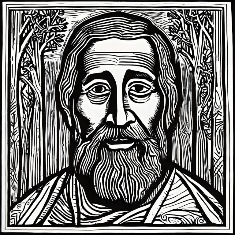 Woodcut,Woodcut, People, man, monochrome, greyscale, 1boy, facial hair, beard, male focus, solo