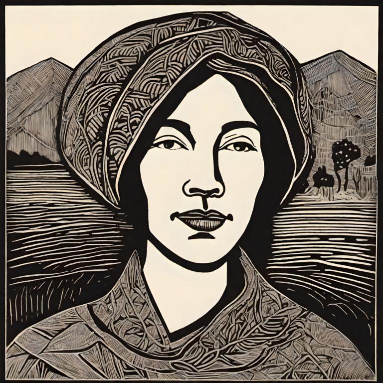 Woodcut,Woodcut, People, woman, solo, monochrome, portrait, 1boy, looking at viewer, greyscale, male focus