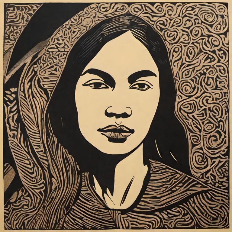 Woodcut,Woodcut, People, woman, solo, monochrome, fine art parody, looking at viewer, portrait, 1girl