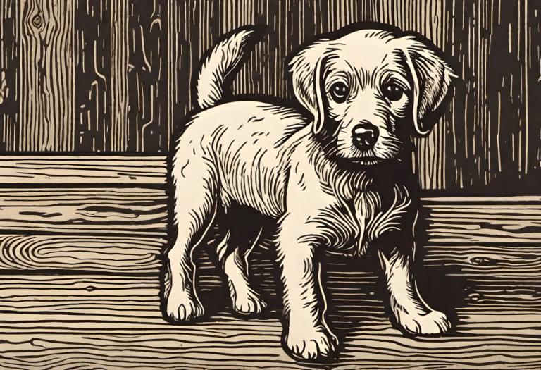 Woodcut,Woodcut, Animal, dog, no humans, dog, monochrome, animal focus, full body, animal, solo