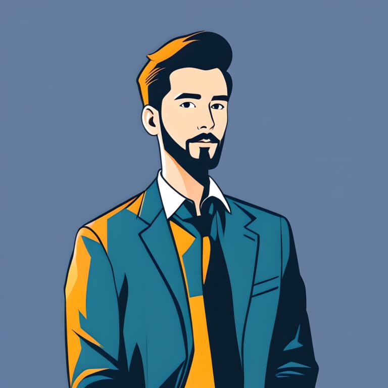 Illustration,Illustration, People, man, 1boy, solo, male focus, necktie, shirt, facial hair