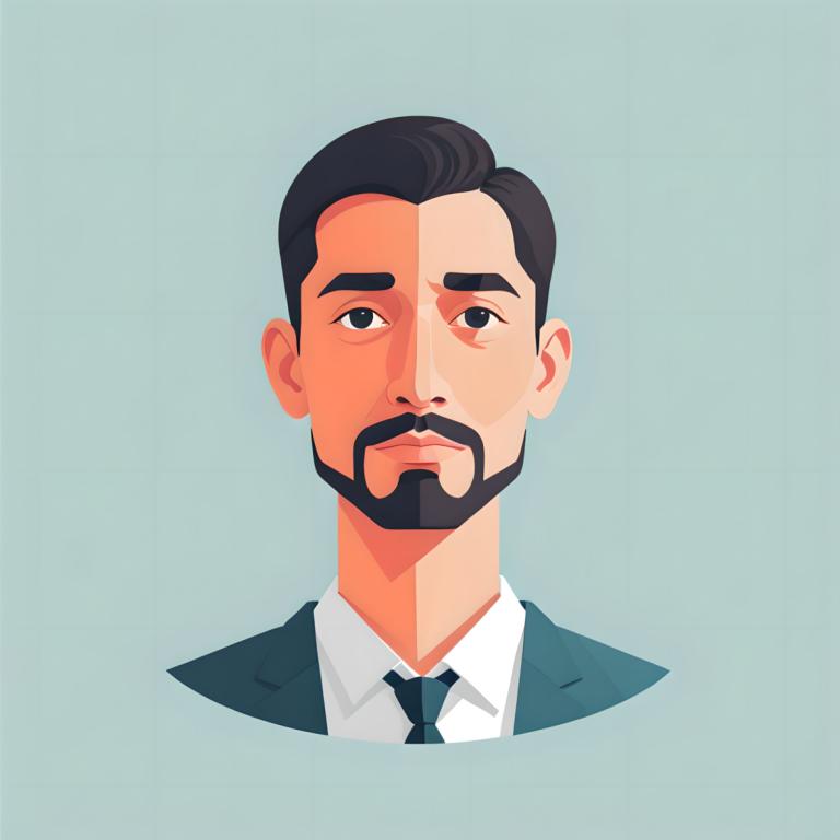 Illustration,Illustration, People, man, 1boy, male focus, solo, necktie, facial hair, simple background