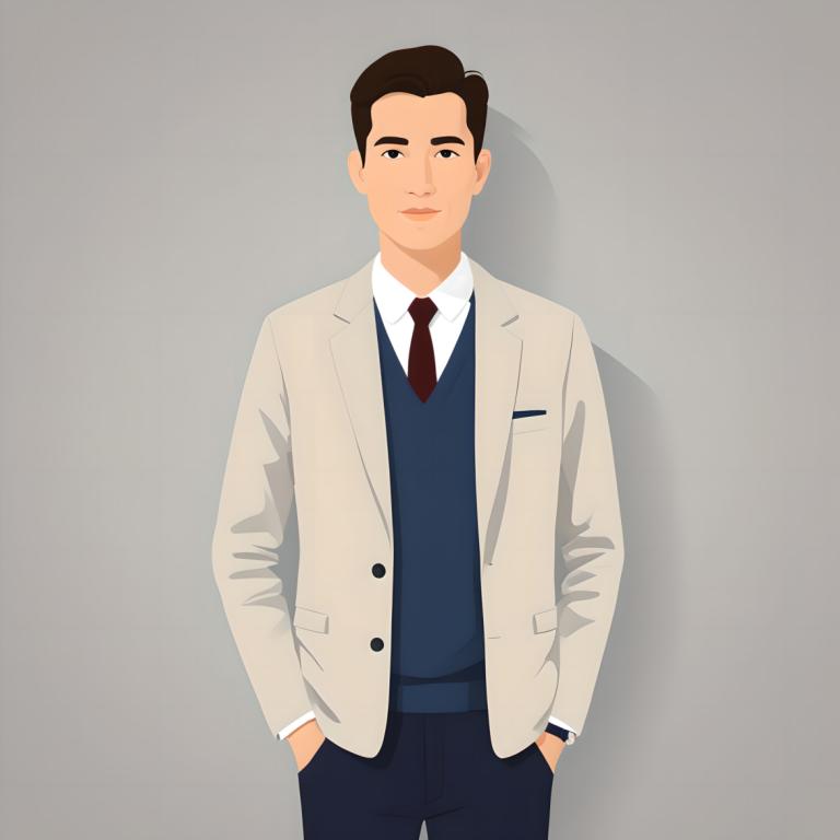 Illustration,Illustration, People, man, 1boy, male focus, solo, necktie, brown hair, simple background