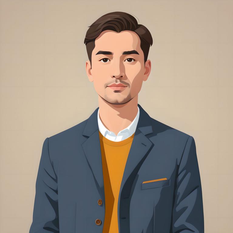 Illustration,Illustration, People, man, 1boy, solo, male focus, shirt, facial hair, brown hair, jacket