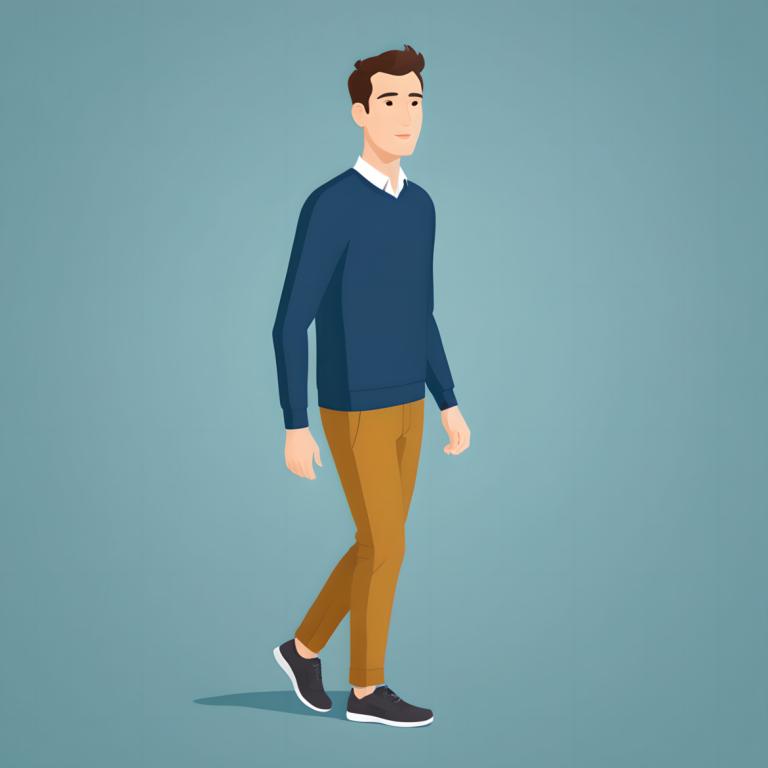 Illustration,Illustration, People, man, 1boy, solo, shirt, brown pants, male focus, shoes, black footwear