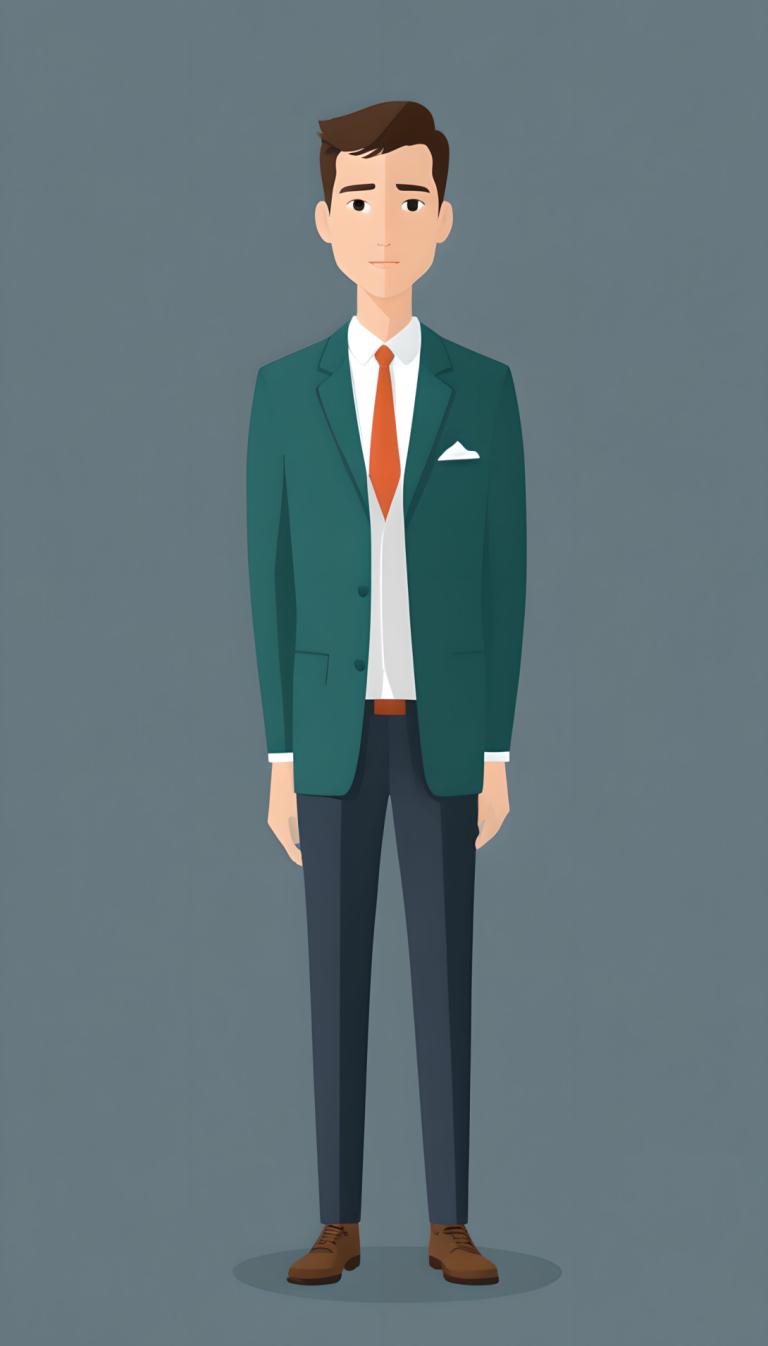 Illustration,Illustration, People, man, 1boy, solo, male focus, necktie, brown hair, green jacket