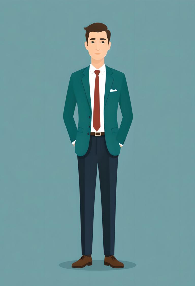 Illustration,Illustration, People, man, 1boy, male focus, solo, necktie, green jacket