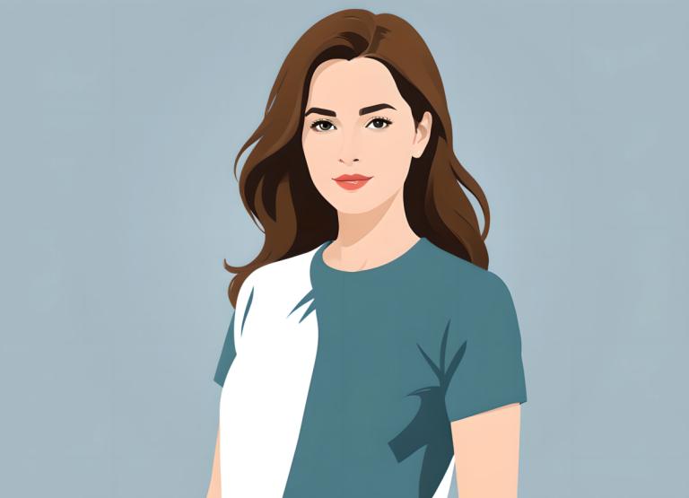 Illustration,Illustration, People, woman, 1girl, solo, brown hair, shirt, simple background, long hair