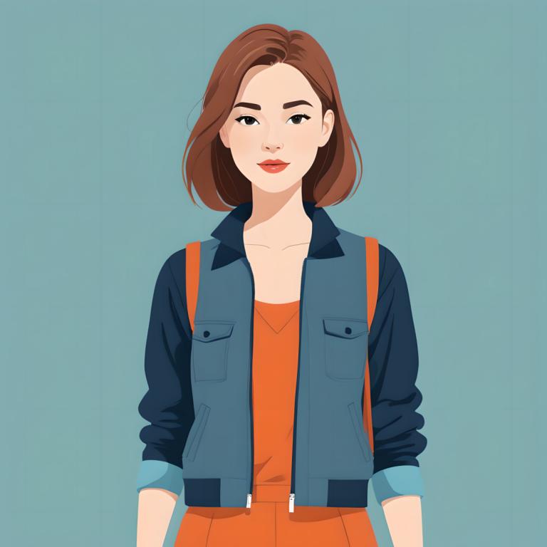 Illustration,Illustration, People, girl, 1girl, solo, brown hair, looking at viewer, simple background