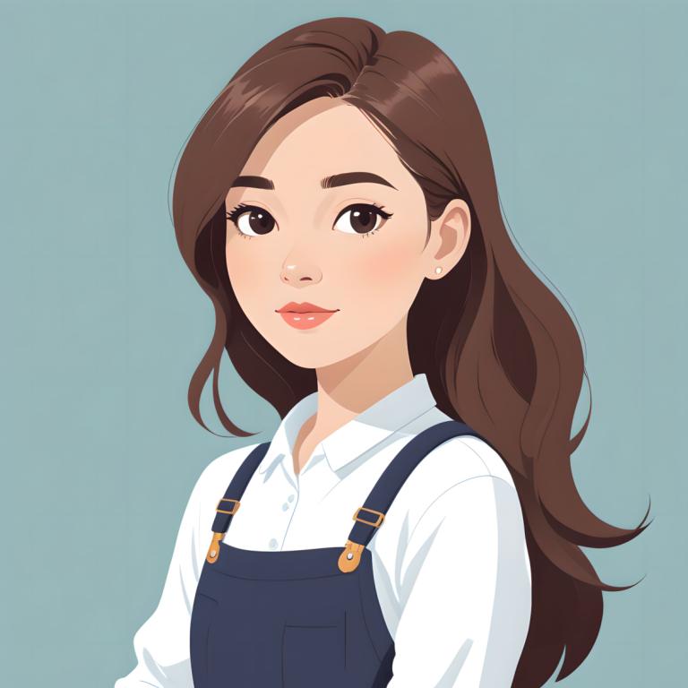 Illustration,Illustration, People, girl, 1girl, solo, brown hair, long hair, shirt, brown eyes, white shirt