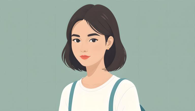 Illustration,Illustration, People, girl, 1girl, solo, shirt, simple background, white shirt