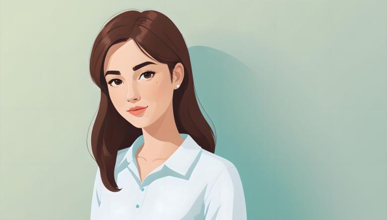 Illustration,Illustration, People, girl, 1girl, solo, brown hair, shirt, brown eyes, earrings, white shirt