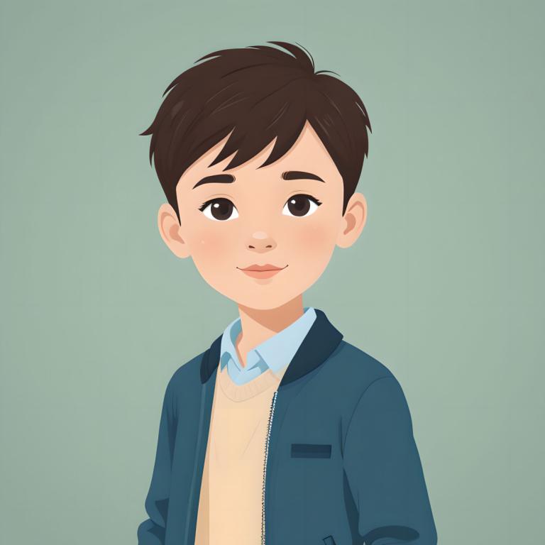 Illustration,Illustration, People, boy, solo, brown hair, 1boy, male focus, looking at viewer