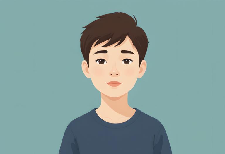 Illustration,Illustration, People, boy, solo, brown hair, 1boy, male focus, simple background, brown eyes