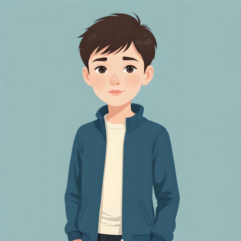 Illustration,Illustration, People, boy, 1boy, solo, male focus, brown eyes, brown hair, simple background